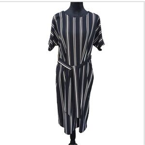 alfani black and white dress Alfani Black and White Patterned Button Front